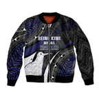 Personalised New Zealand Kiwi Bomber Jacket Silver Fern Tribal Pattern