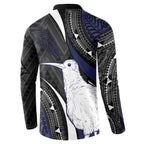 Personalised New Zealand Kiwi Button Sweatshirt Silver Fern Tribal Pattern