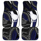 New Zealand Kiwi Car Mats Silver Fern Tribal Pattern