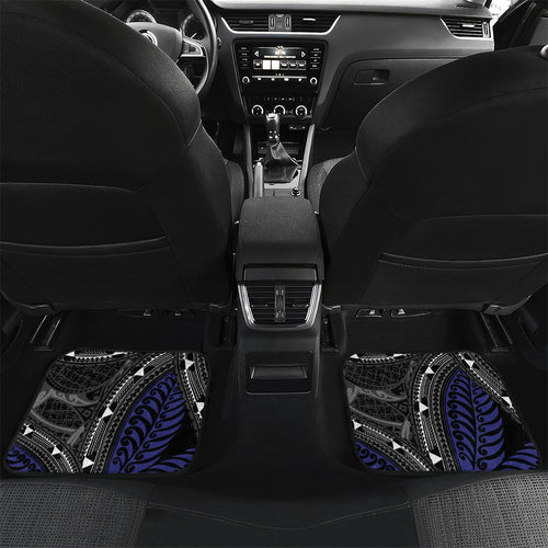 New Zealand Kiwi Car Mats Silver Fern Tribal Pattern