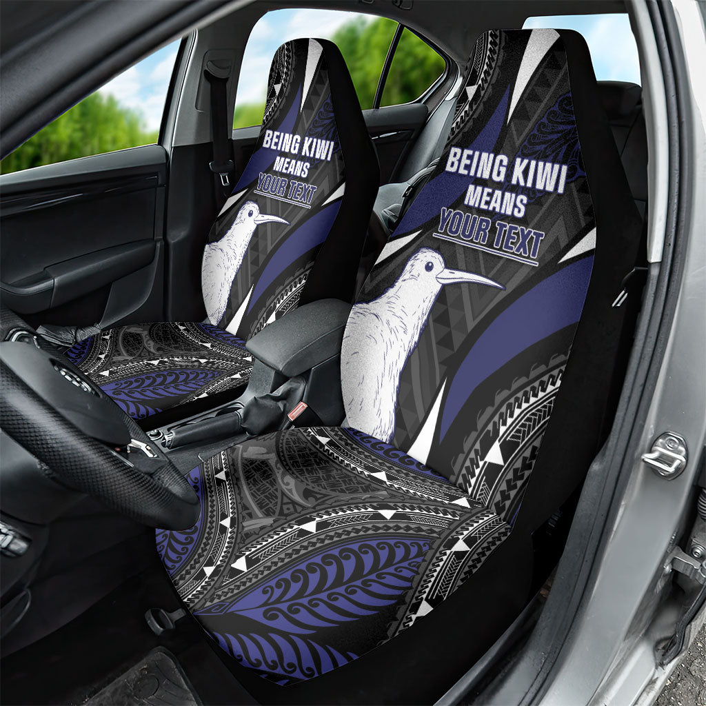 Personalised New Zealand Kiwi Car Seat Cover Silver Fern Tribal Pattern