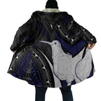 Personalised New Zealand Kiwi Cloak Silver Fern Tribal Pattern