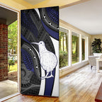 New Zealand Kiwi Door Cover Silver Fern Tribal Pattern