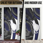 New Zealand Kiwi Door Cover Silver Fern Tribal Pattern