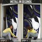 New Zealand Kiwi Door Cover Silver Fern Tribal Pattern