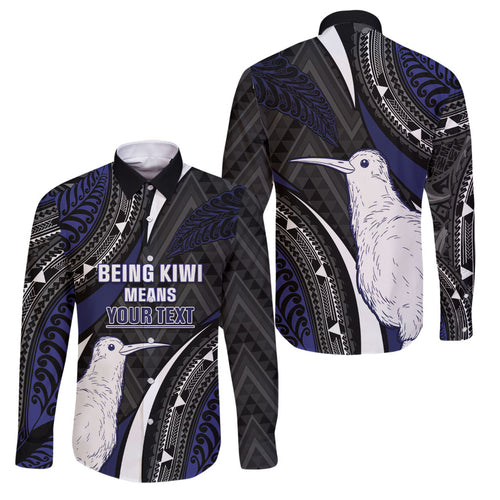 Personalised New Zealand Kiwi Family Matching Off Shoulder Short Dress and Hawaiian Shirt Silver Fern Tribal Pattern