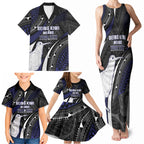 Personalised New Zealand Kiwi Family Matching Tank Maxi Dress and Hawaiian Shirt Silver Fern Tribal Pattern