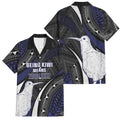 Personalised New Zealand Kiwi Family Matching Tank Maxi Dress and Hawaiian Shirt Silver Fern Tribal Pattern