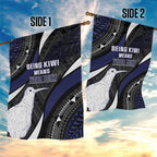 Personalised New Zealand Kiwi Garden Flag Silver Fern Tribal Pattern