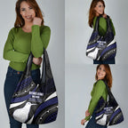 Personalised New Zealand Kiwi Grocery Bag Silver Fern Tribal Pattern