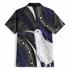 Personalised New Zealand Kiwi Hawaiian Shirt Silver Fern Tribal Pattern