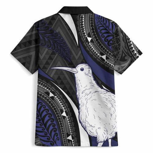 Personalised New Zealand Kiwi Hawaiian Shirt Silver Fern Tribal Pattern
