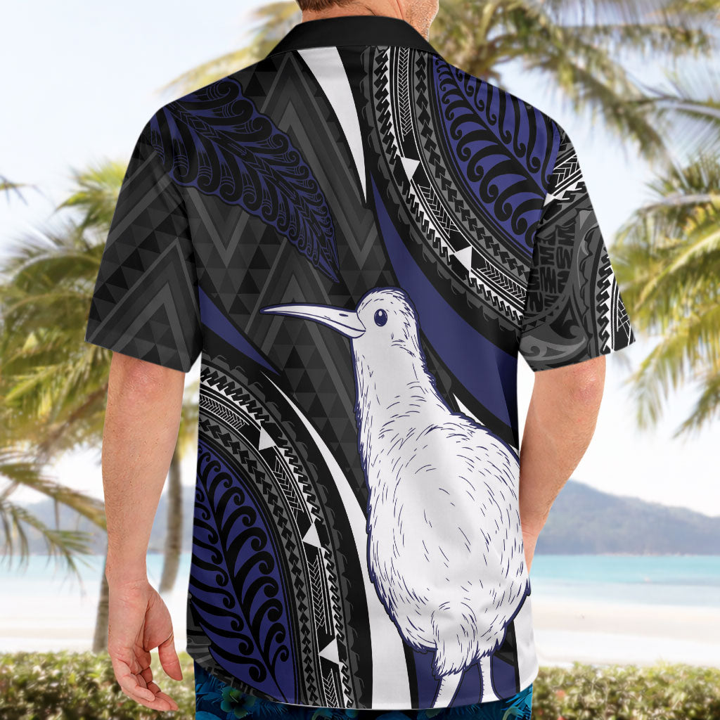 Personalised New Zealand Kiwi Hawaiian Shirt Silver Fern Tribal Pattern