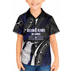 Personalised New Zealand Kiwi Hawaiian Shirt Silver Fern Tribal Pattern