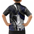 Personalised New Zealand Kiwi Hawaiian Shirt Silver Fern Tribal Pattern