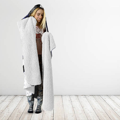 Personalised New Zealand Kiwi Hooded Blanket Silver Fern Tribal Pattern