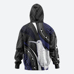 Personalised New Zealand Kiwi Hoodie Silver Fern Tribal Pattern