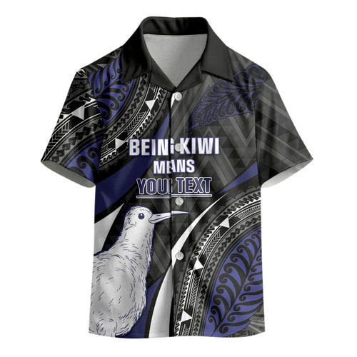 Personalised New Zealand Kiwi Kid Hawaiian Shirt Silver Fern Tribal Pattern