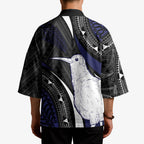 Personalised New Zealand Kiwi Kimono Silver Fern Tribal Pattern