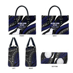 Personalised New Zealand Kiwi Leather Bag Silver Fern Tribal Pattern