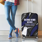 Personalised New Zealand Kiwi Luggage Cover Silver Fern Tribal Pattern