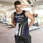 Personalised New Zealand Kiwi Men Tank Top Silver Fern Tribal Pattern