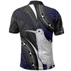 Personalised New Zealand Kiwi Polo Shirt Silver Fern Tribal Pattern