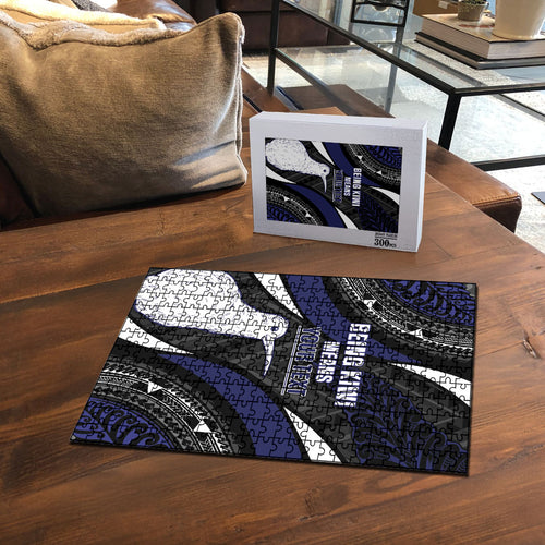 Personalised New Zealand Kiwi Puzzle Silver Fern Tribal Pattern