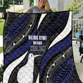 Personalised New Zealand Kiwi Quilt Silver Fern Tribal Pattern