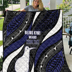 Personalised New Zealand Kiwi Quilt Silver Fern Tribal Pattern
