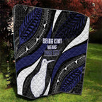 Personalised New Zealand Kiwi Quilt Silver Fern Tribal Pattern