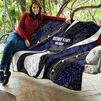 Personalised New Zealand Kiwi Quilt Silver Fern Tribal Pattern