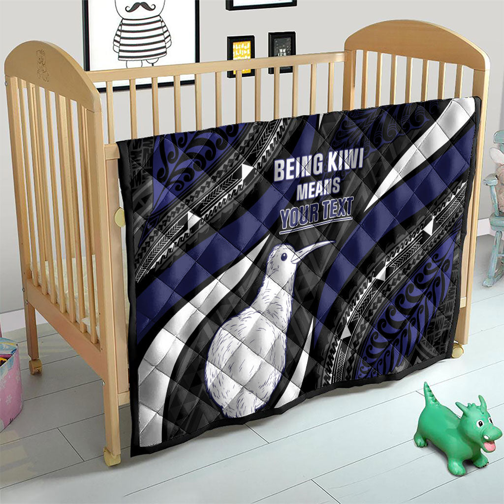 Personalised New Zealand Kiwi Quilt Silver Fern Tribal Pattern