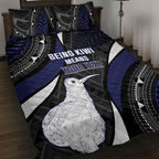 Personalised New Zealand Kiwi Quilt Bed Set Silver Fern Tribal Pattern