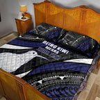 Personalised New Zealand Kiwi Quilt Bed Set Silver Fern Tribal Pattern