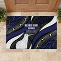 Personalised New Zealand Kiwi Rubber Doormat Silver Fern Tribal Pattern