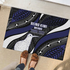 Personalised New Zealand Kiwi Rubber Doormat Silver Fern Tribal Pattern