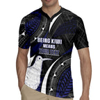 Personalised New Zealand Kiwi Rugby Jersey Silver Fern Tribal Pattern