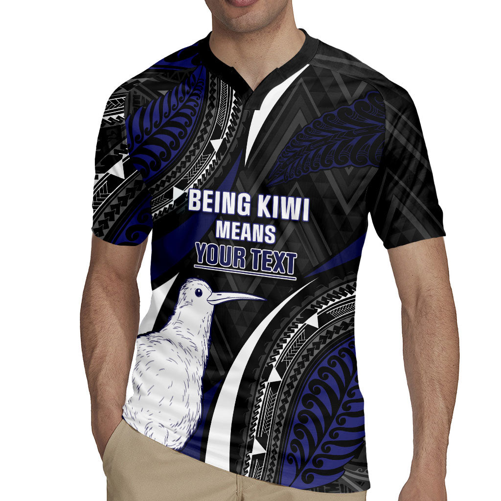 Personalised New Zealand Kiwi Rugby Jersey Silver Fern Tribal Pattern