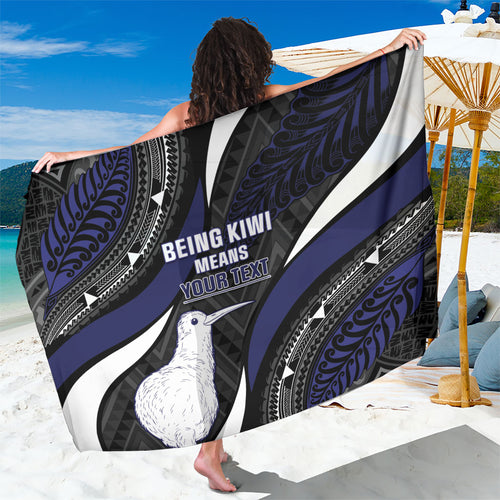 Personalised New Zealand Kiwi Sarong Silver Fern Tribal Pattern
