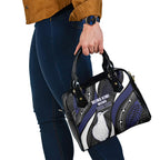 Personalised New Zealand Kiwi Shoulder Handbag Silver Fern Tribal Pattern