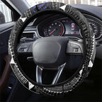 New Zealand Kiwi Steering Wheel Cover Silver Fern Tribal Pattern