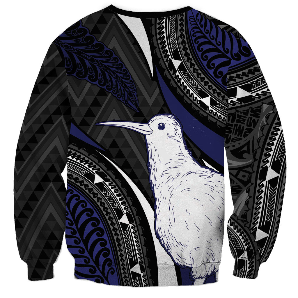 Personalised New Zealand Kiwi Sweatshirt Silver Fern Tribal Pattern