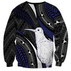 Personalised New Zealand Kiwi Sweatshirt Silver Fern Tribal Pattern