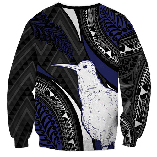 Personalised New Zealand Kiwi Sweatshirt Silver Fern Tribal Pattern