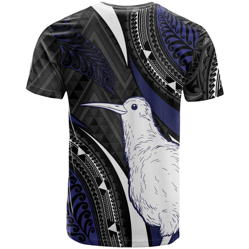 Personalised New Zealand Kiwi T Shirt Silver Fern Tribal Pattern