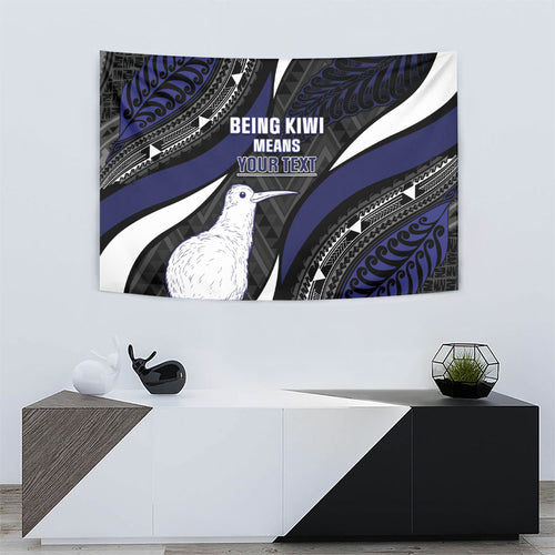 Personalised New Zealand Kiwi Tapestry Silver Fern Tribal Pattern