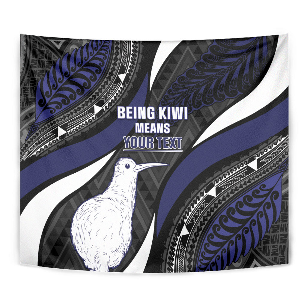 Personalised New Zealand Kiwi Tapestry Silver Fern Tribal Pattern