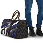 Personalised New Zealand Kiwi Travel Bag Silver Fern Tribal Pattern