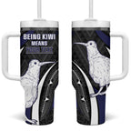 Personalised New Zealand Kiwi Tumbler With Handle Silver Fern Tribal Pattern